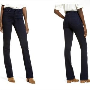 Paige PETITE Sz 25 High Rise Waist Bootcut Manhattan Jeans Dark Denim
